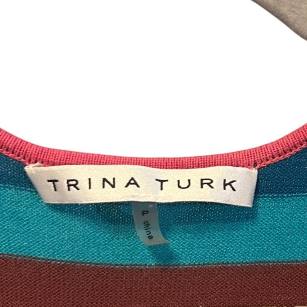 Trina Turk Striped Cotton Modal Knit Racerback Maxi Dress Small Beach Vacation - Picture 5 of 5